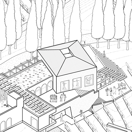 Vernacular Stone Wine-experiencecentre embedded into a Tuscany Heritage winery and vineyard Arcaded stone farmhouse renovation in Tuscany with biobased materials by Eclective Studio.